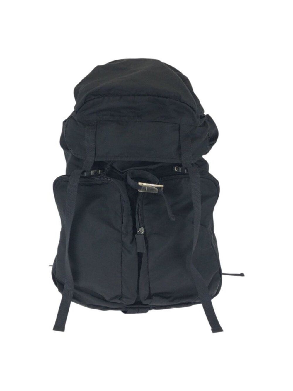 Prada Tessuto Triangular Black Silver Nylon Backpack